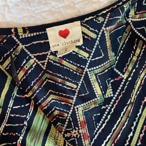 Long sleeve geo pattern romper